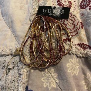 Guess 10 piece crystal stretch bracelets